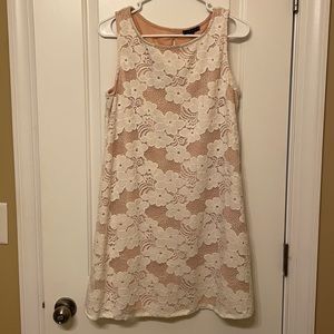 White and pink flowered print dress
